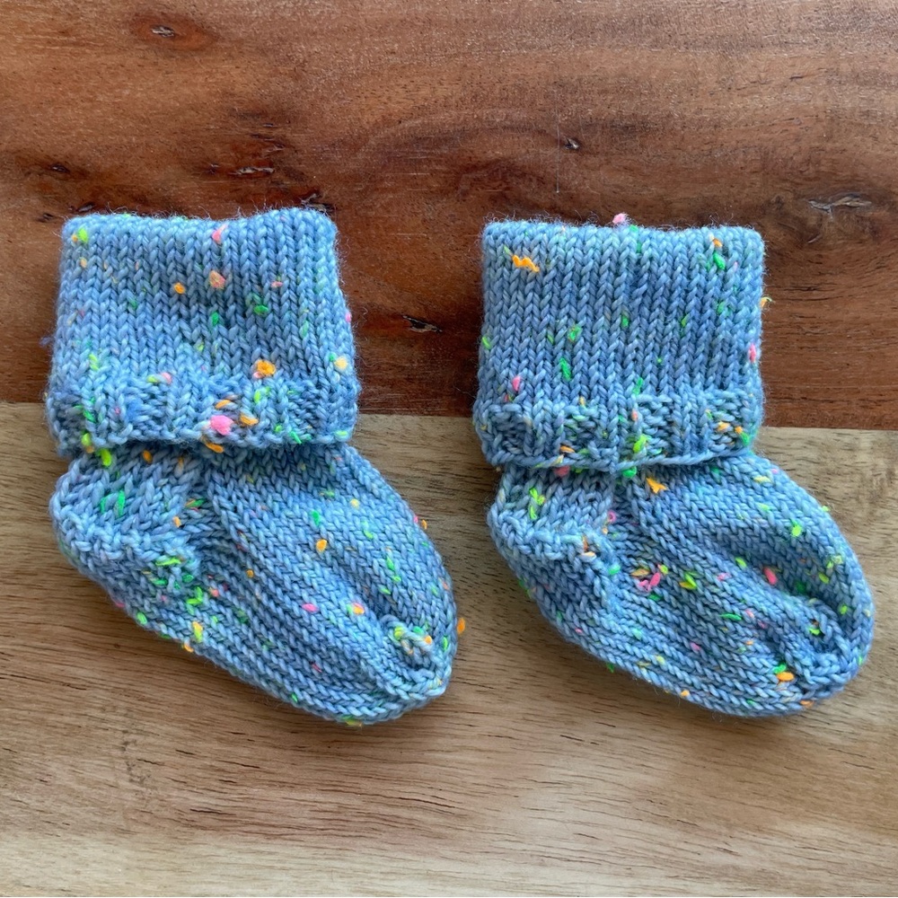 Hand knit Baby Socks—that will actually stay on your baby’s feet!